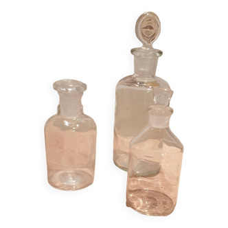 Apothecary Glass Bottles x 3