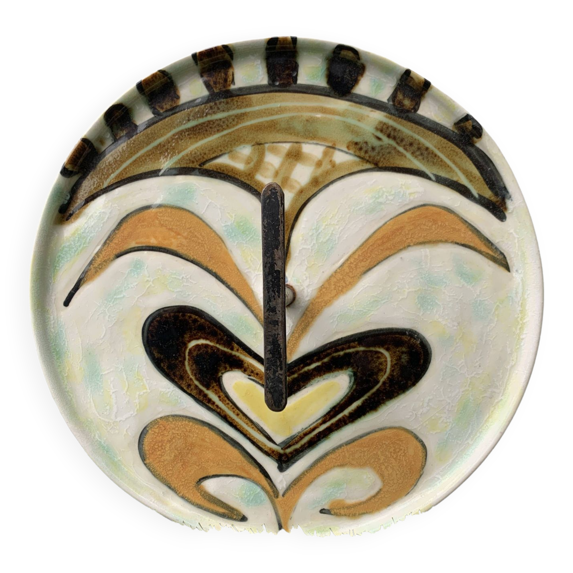 Cheese tray, Vallauris ceramics, unique piece, 1960