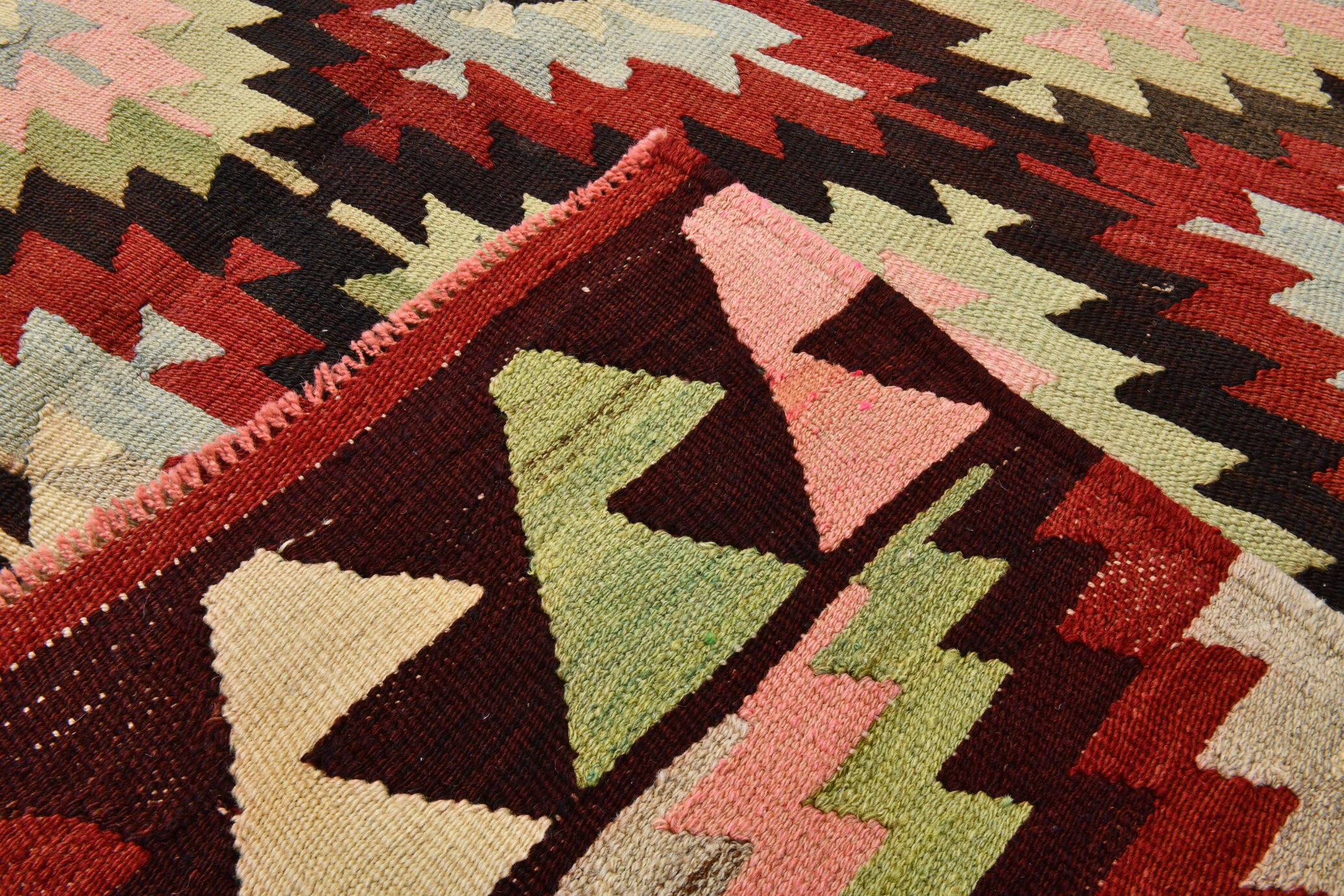7x9 Modern Geometric Kilim Rug, 202x291Cm