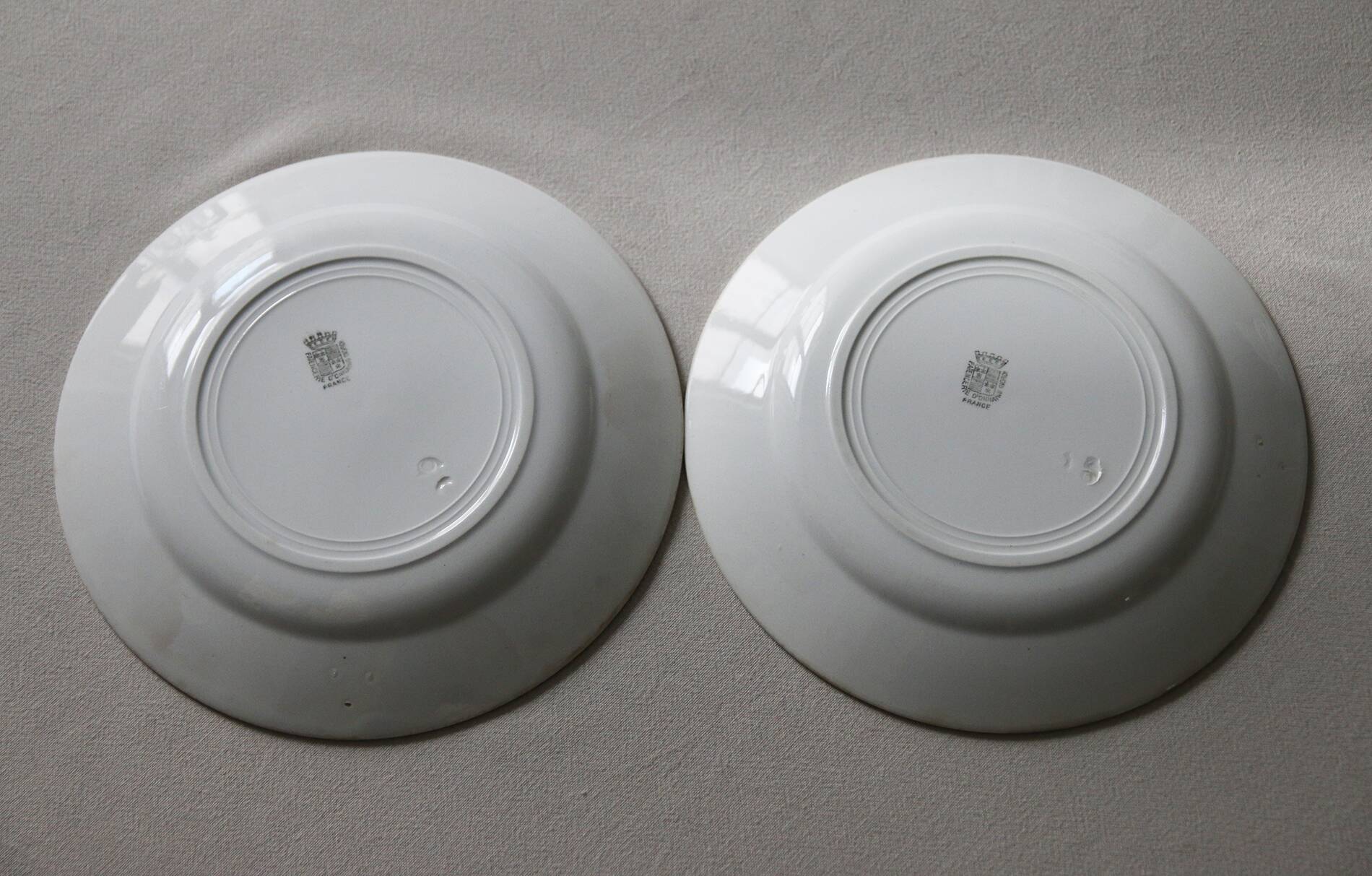 2 dessert plates Faïence d'Onnaing from Northern France