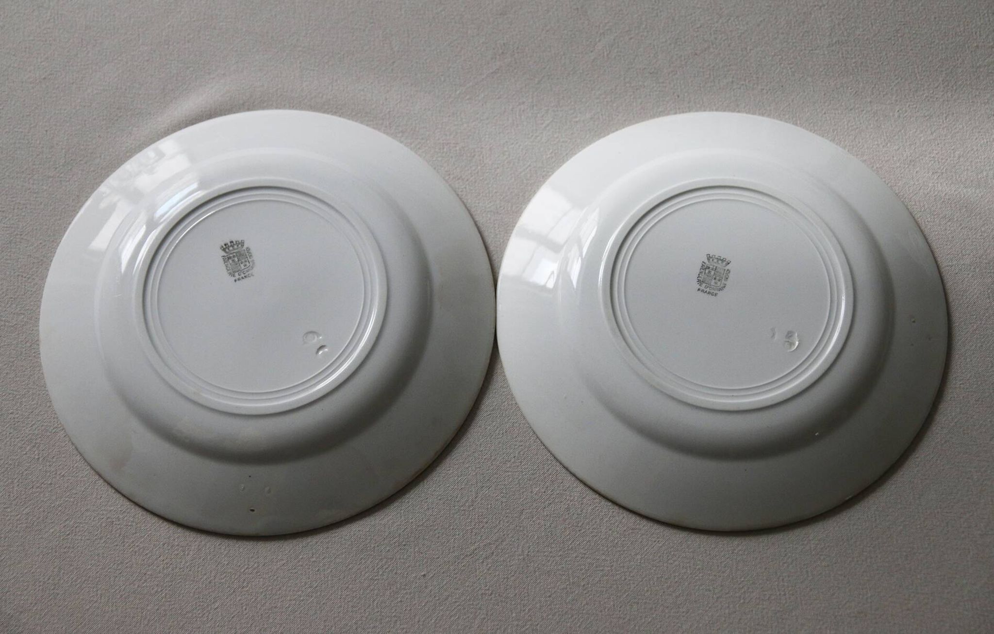 2 dessert plates Faïence d'Onnaing from Northern France
