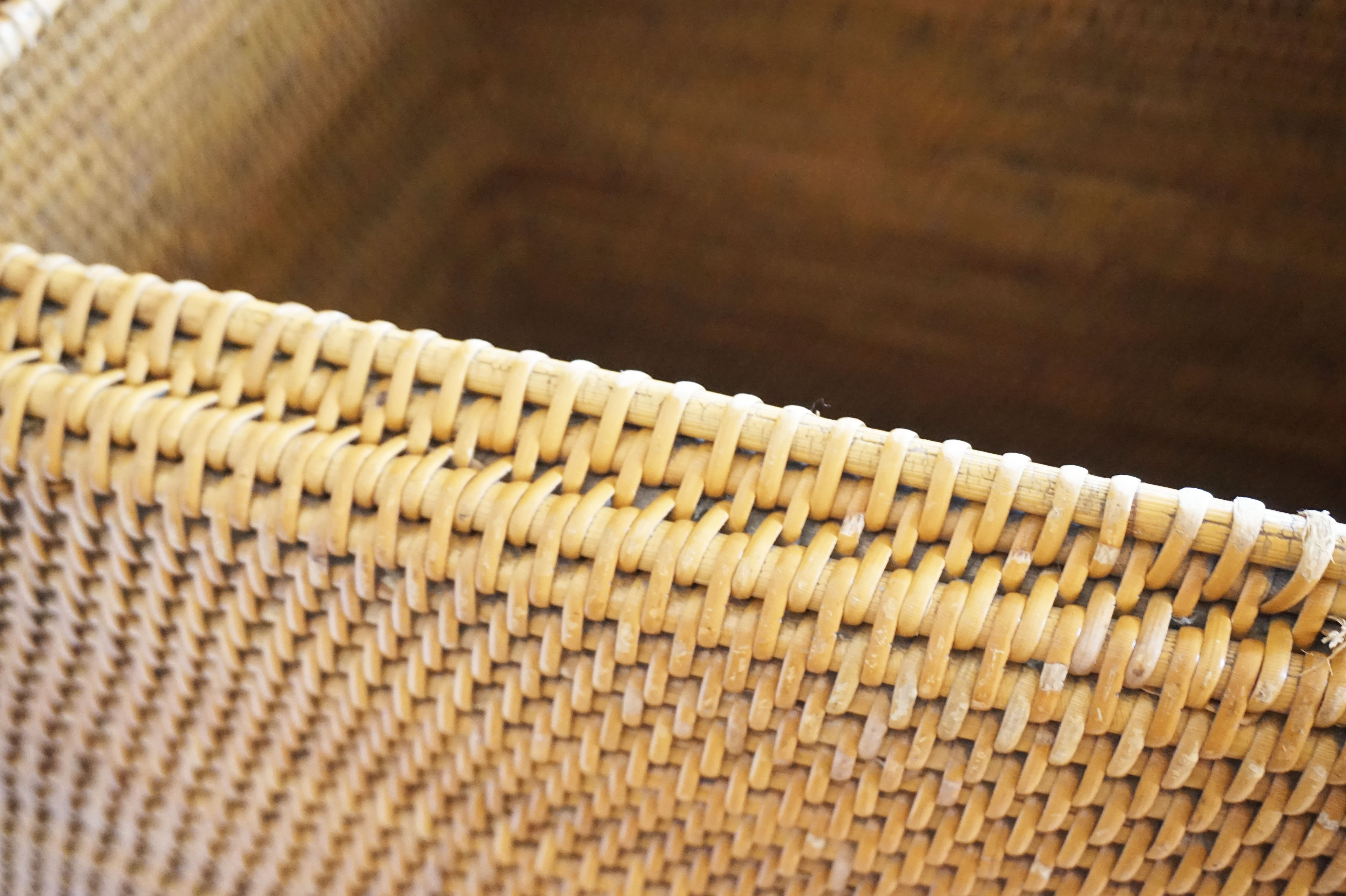 Vintage rattan and wicker storage box