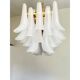 Contemporary Modern Frosted "Selle" Murano Glass Rectangular Chandelier in