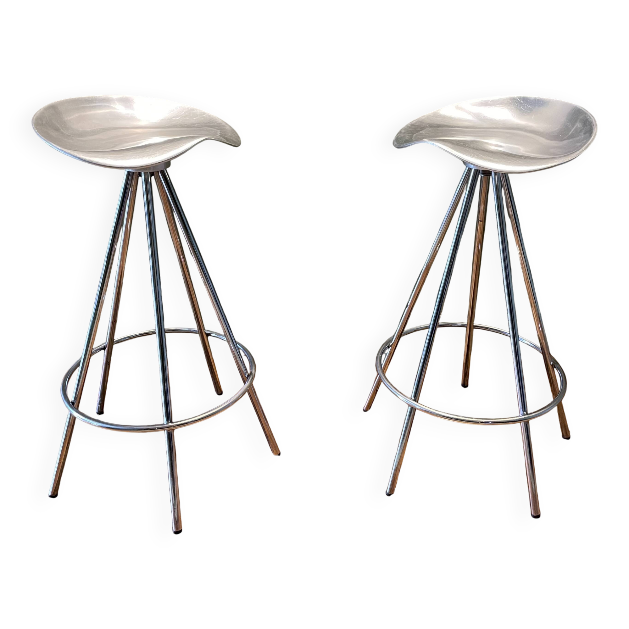 2 Bar Stools Jamaica Pepe Cortes Vintage Aluminum