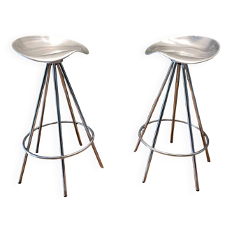2 Bar Stools Jamaica Pepe Cortes Vintage Aluminum