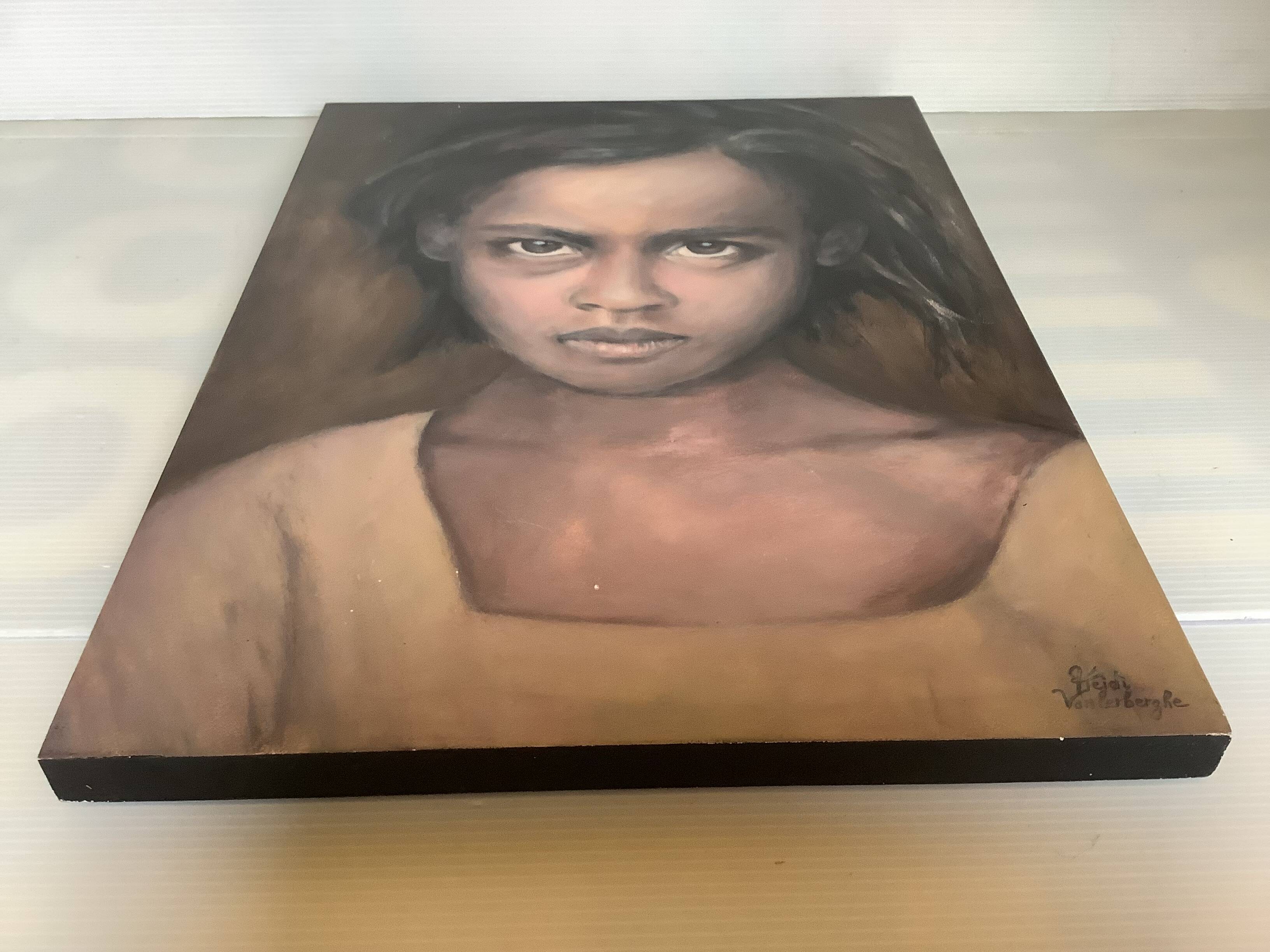 Portrait by Heidi Vanlerberghe painting on panel