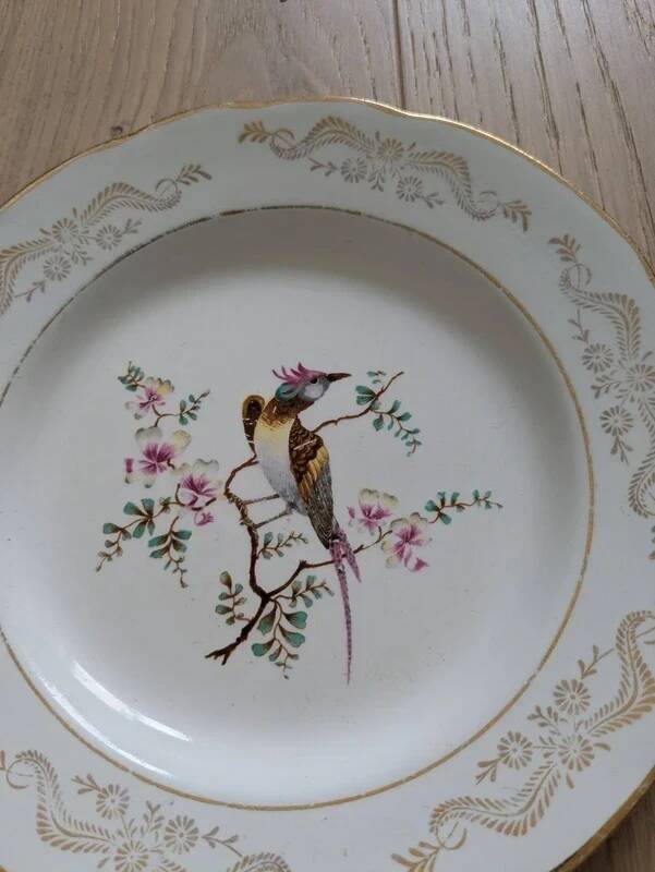 Two antique plates gien – yokohama model – 19th century earthenware
