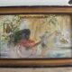 Oil on canvas signed F. Fosso, depicting a man pulling a cart.