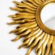 Mid Century Sunburst Kovex wall mirror made of wood and resin - gold plated