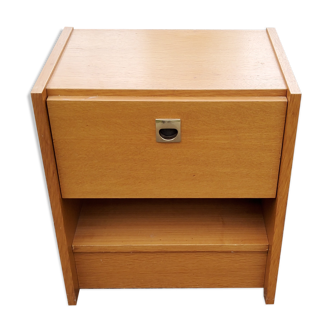 Bedside boat in blond oak of the 70s