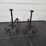 Pair of 19th C. cast iron andirons
