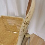 Chaise Cesca par Marcel Breuer en rotin bois et métal chromé, années 1970