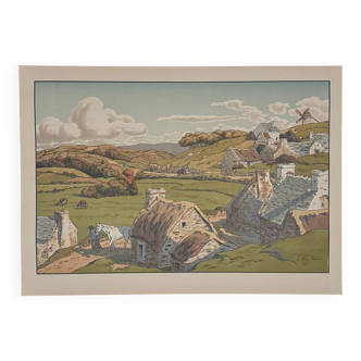 Lithograph by Henri Rivière Aspects of Nature - Le Vallon