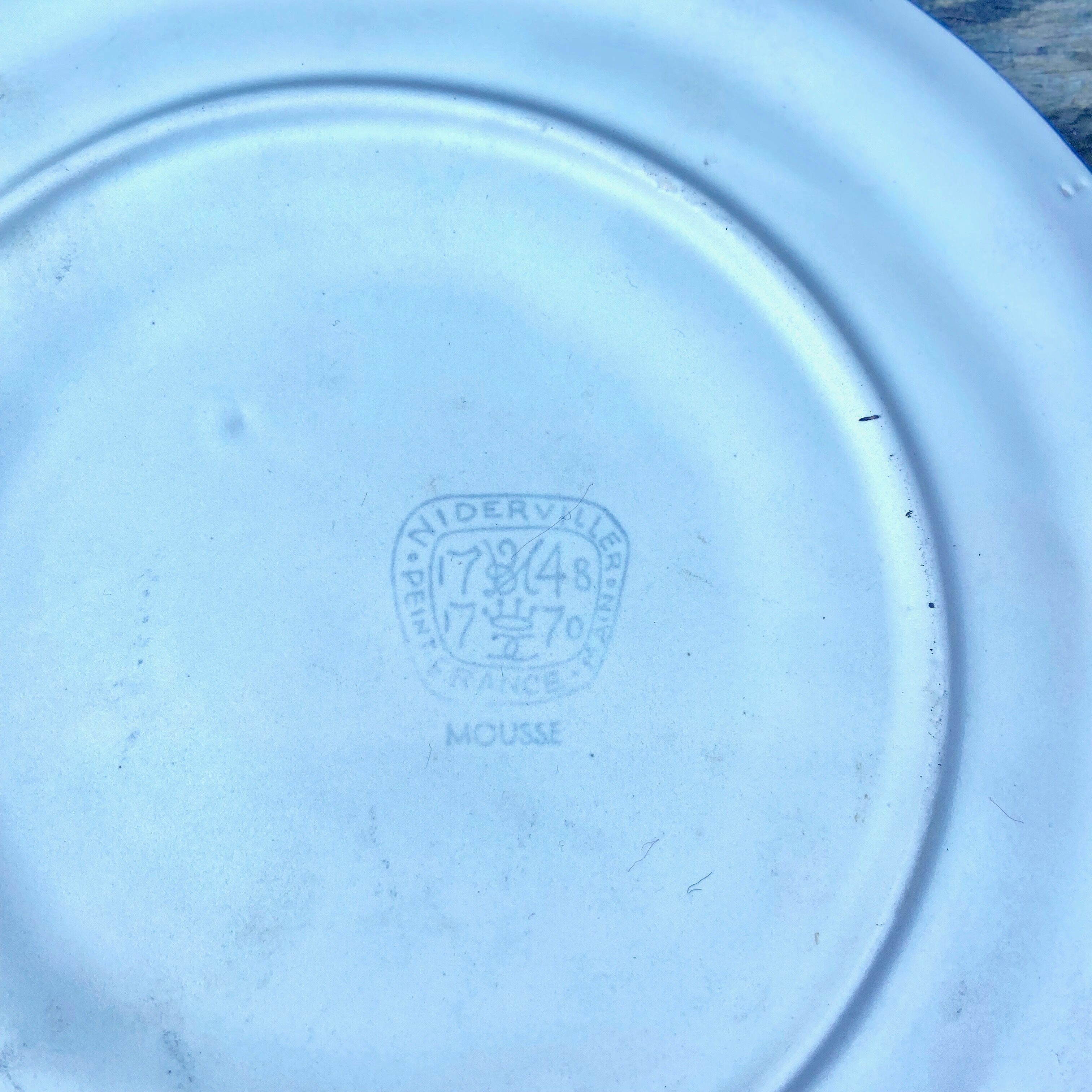 Set of 4 shell plates manufacture Niederviller
