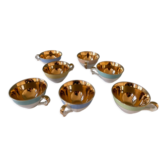 Set of 7 vintage coffee cups Poreylor L'Amandinoise