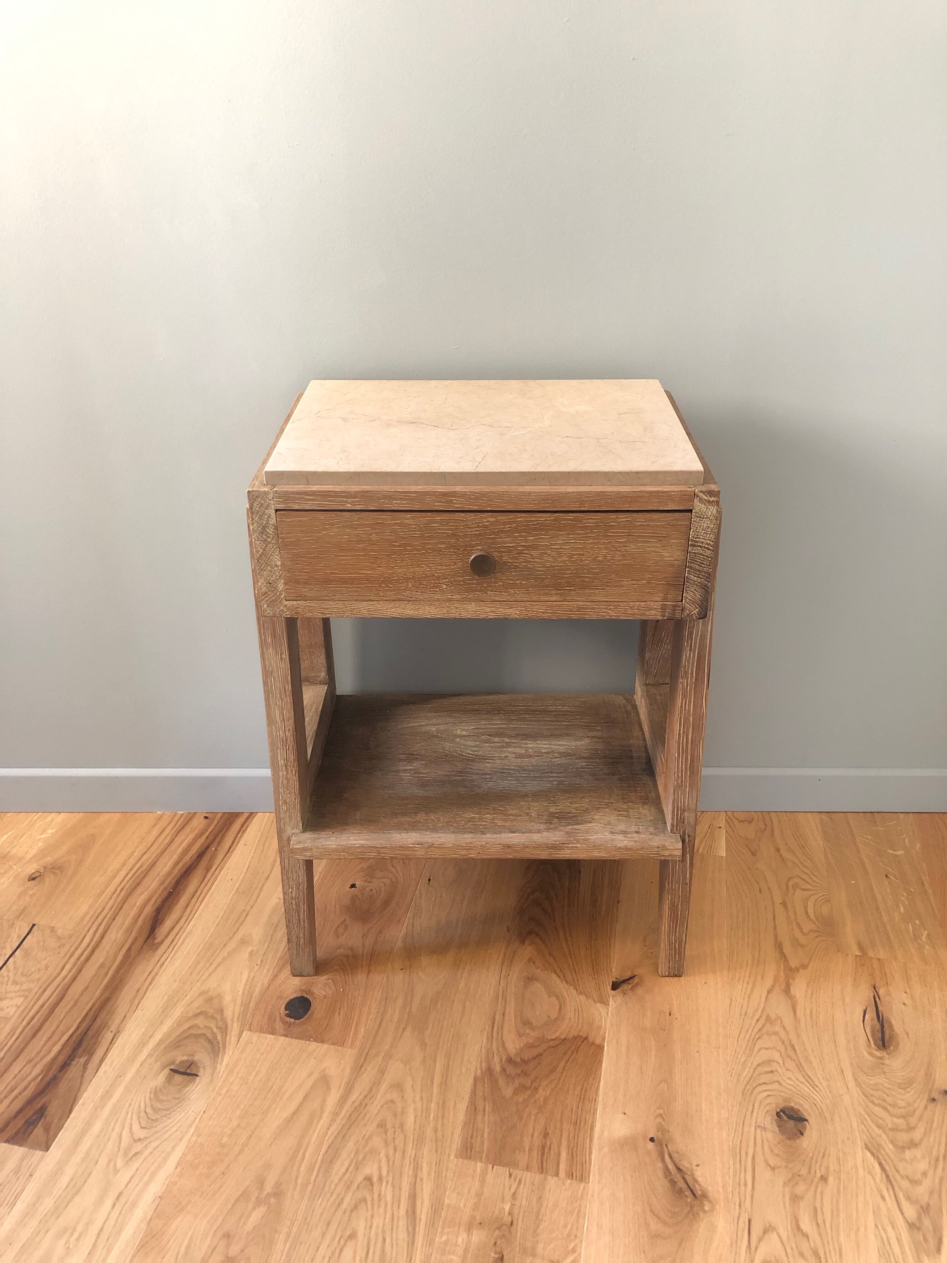 Vintage modernist bedside in oak 1950