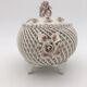 Ancient woven porcelain box, signed C.V.A - early 20th century