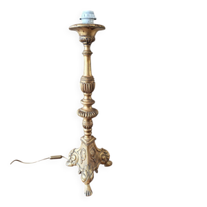 pied de lampe en bois