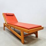 Vintage Swiss design sunbed daybed chaise longue 1950's