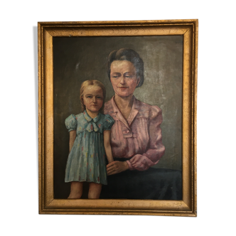 Tableau portrait mère et fille