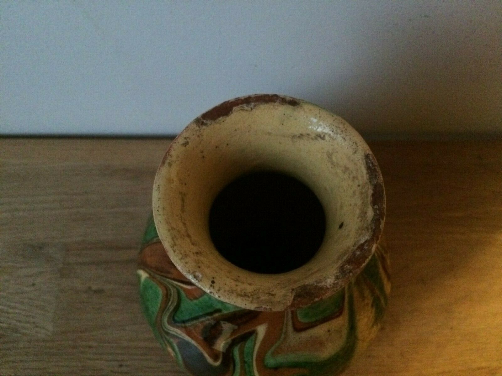 Enamelled terracotta vase Alsace Soufflenheim Savoie