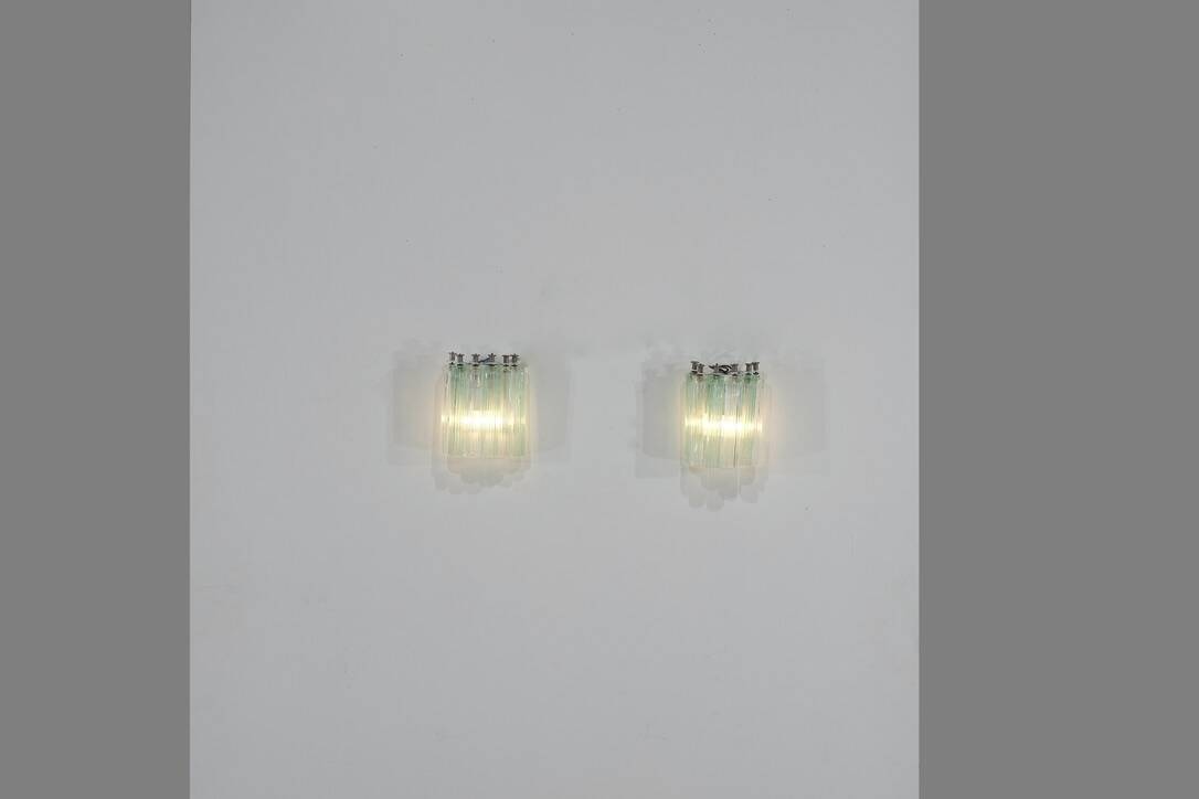 Pair of Murano glass wall sconces, Italy, 1960s.