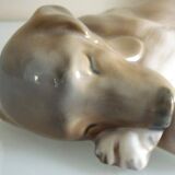 Sleeping dog sculpture, setter, pointer, Royal Copenhagen porcelain
