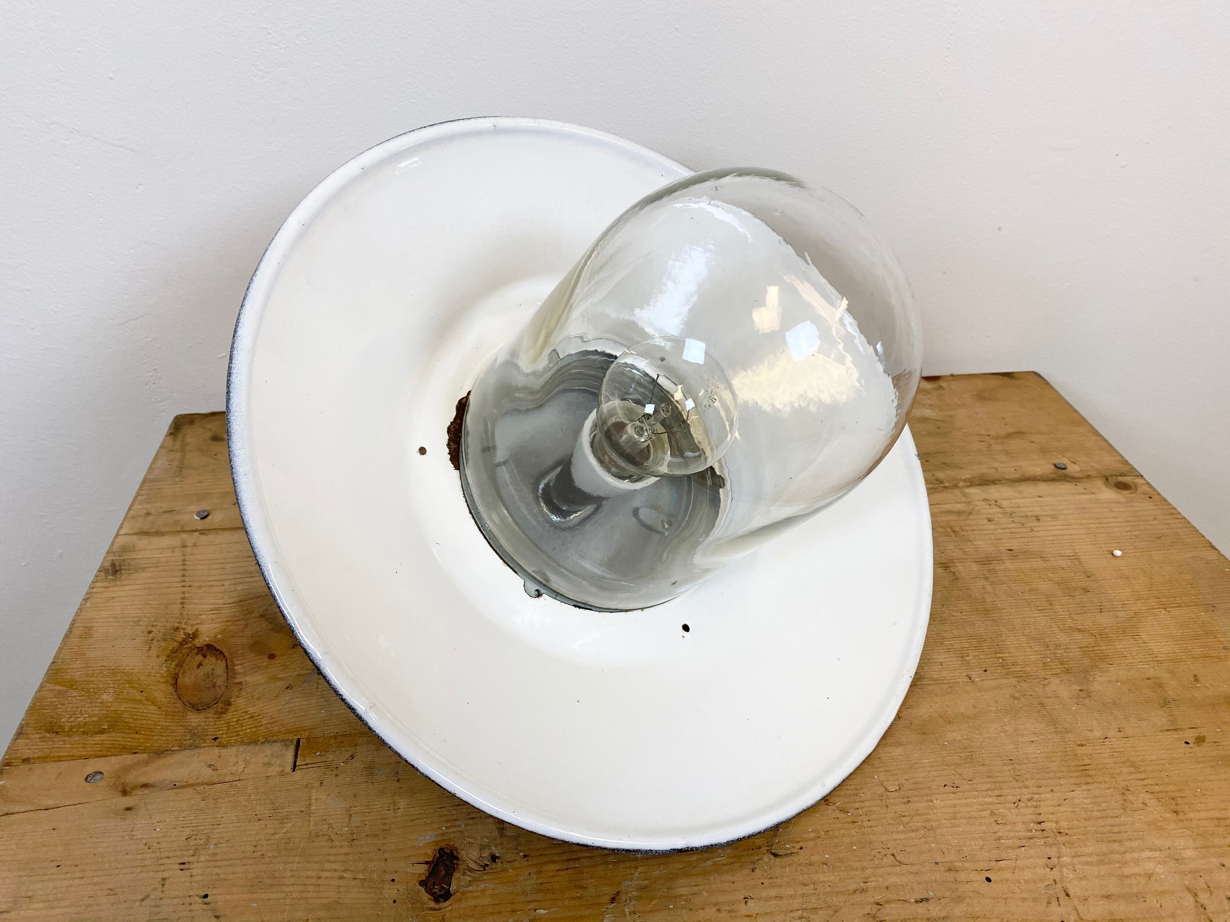 Vintage factory hanging lamp, 1970s