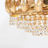Brass and crystal chandelier by Palwa, 1960