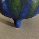 Small flamed stoneware pot