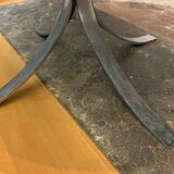 Glass and chrome steel table from 70 years
