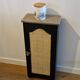Meuble coffre bois et cannage