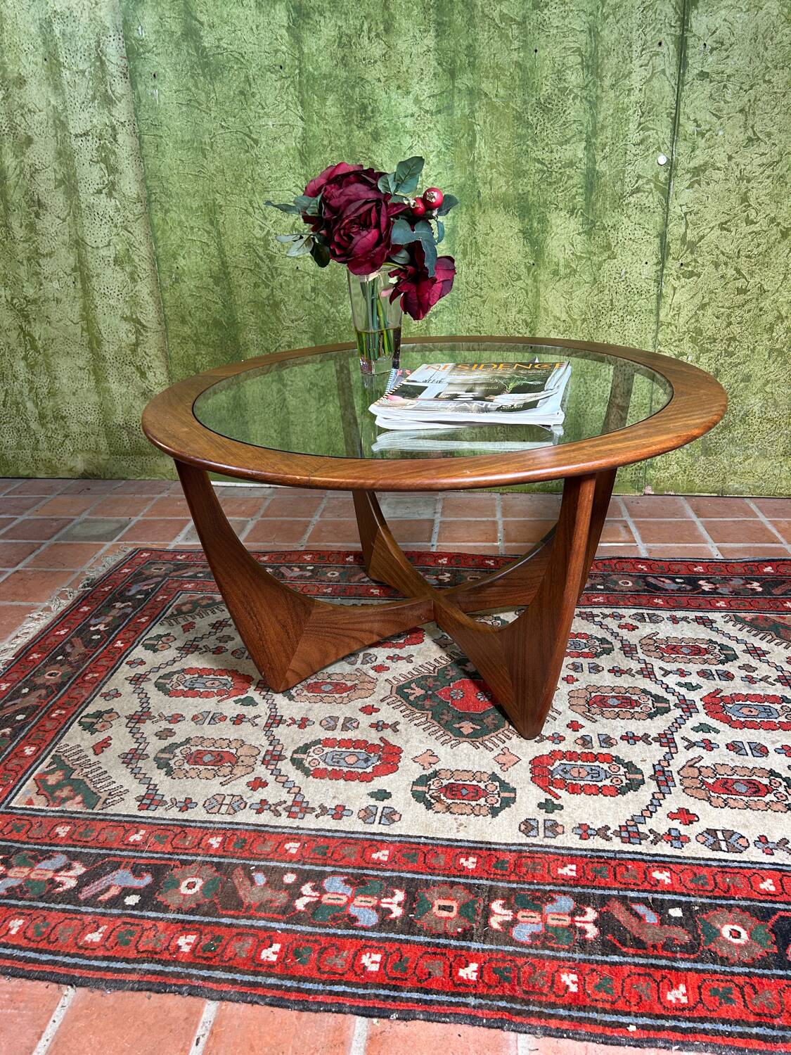 Mid century retro vintage teak round coffee table by GPlan 1960