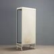 Antique enamelled iron and glass display cabinet, Italy, 20th century