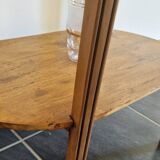 Oval side table with double top in wood - Art Deco style 1940s