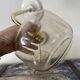 Set of two vintage smoked glass wall lights
