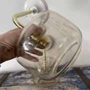 Set of two vintage smoked glass wall lights