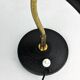 Lamp applies black metal and brass pot 1950