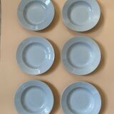 Six blue hollow plates