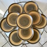 Set of 10 hand-painted Longchamp sandstone dessert plates