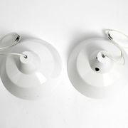 Two 50s metal enamel ceiling lamps by Axel Wedel Madsen for Louis Poulsen