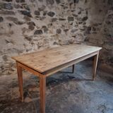 Farm table in solid oak, beech, and pine, early 20th century.