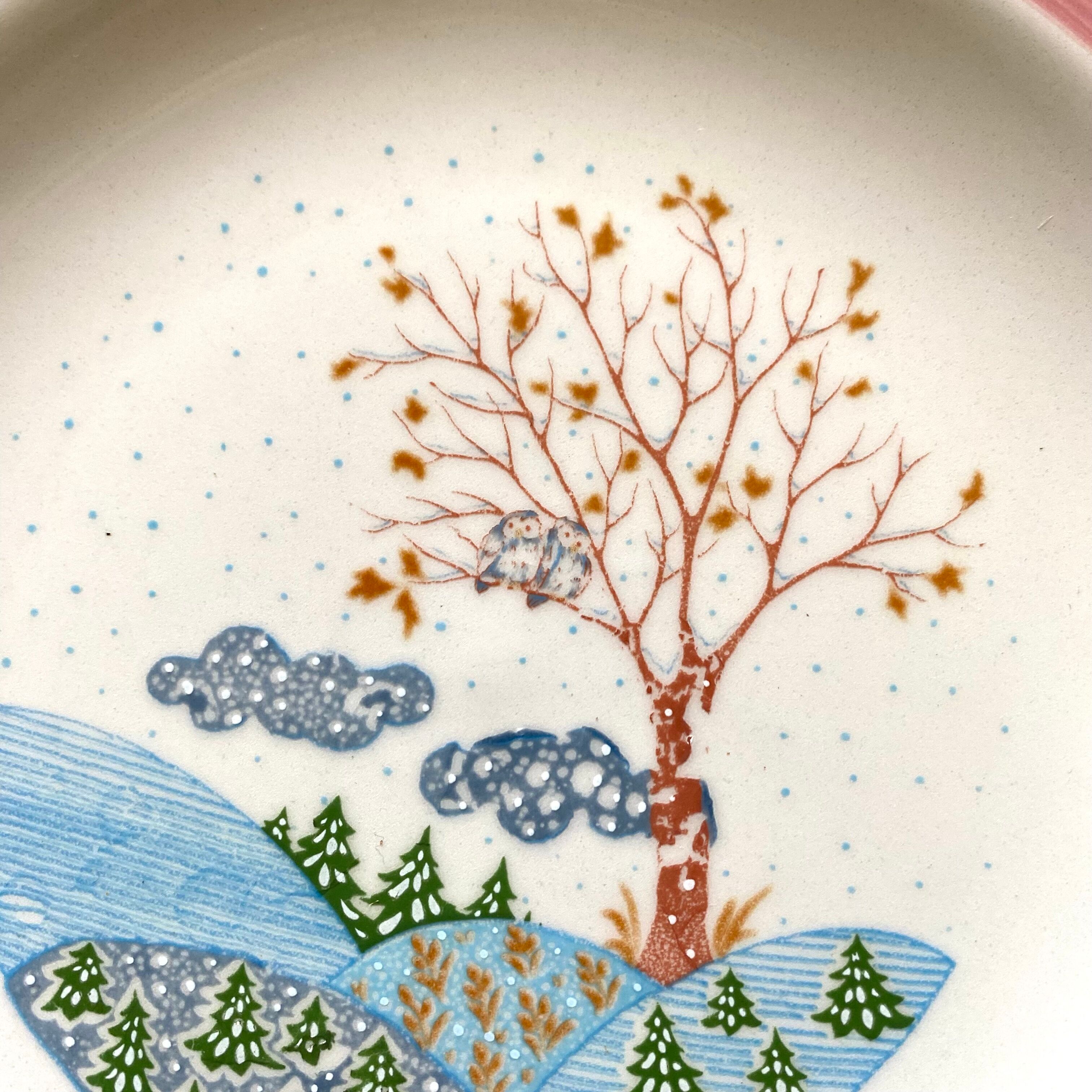 Dessert plates landscape Italy 80s