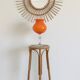 Murano Orange Cased Glass Large Goblet Vase, Italy, 1970s