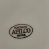 Four porcelain "bistro" cups and saucers