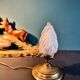 Art Deco flame lamp with frosted glass from 1920-1930.