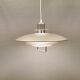 Swedish hanging lamp, produced by Belid in the original silver-grey colour.