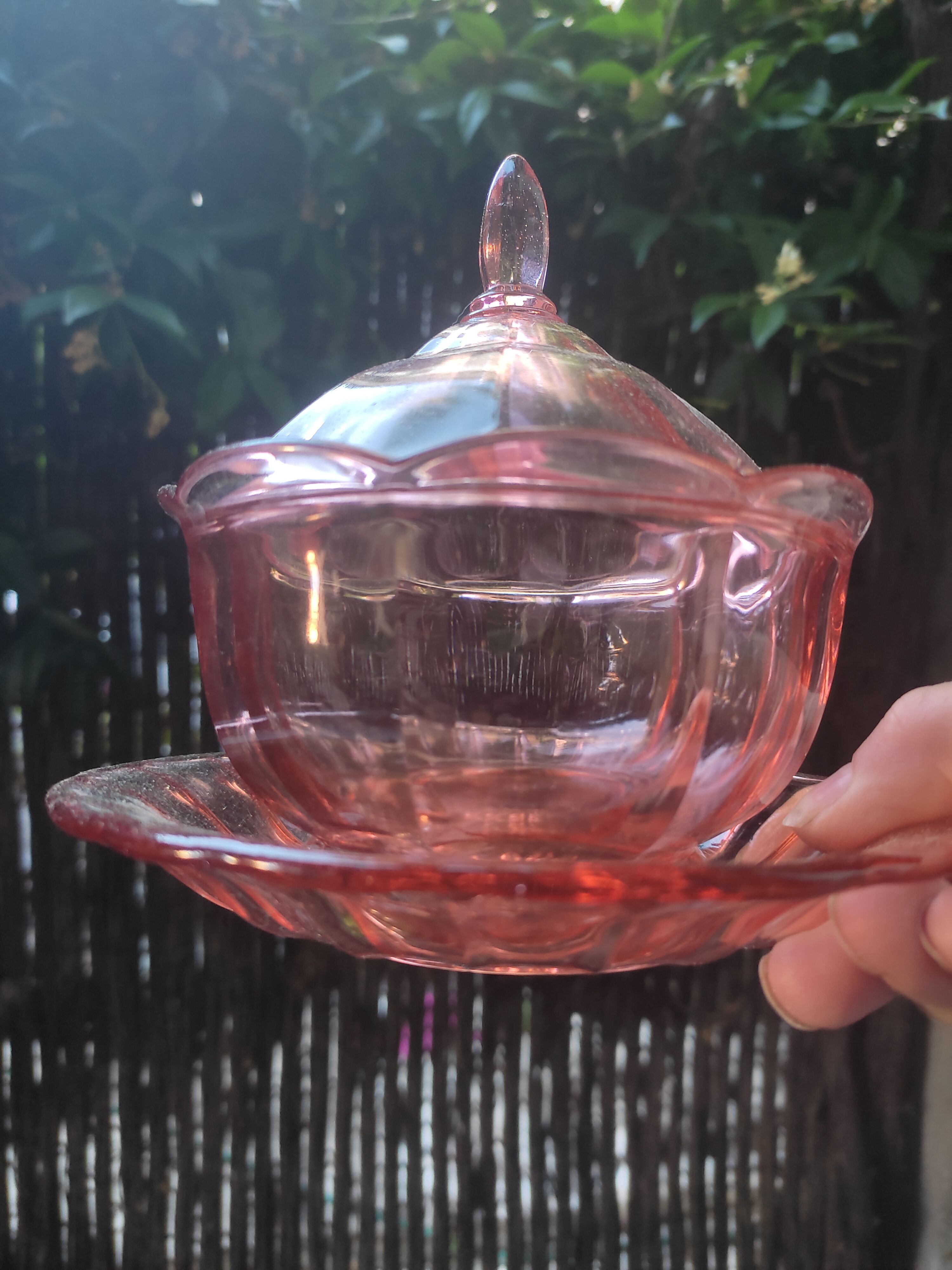 Pink glass candy maker