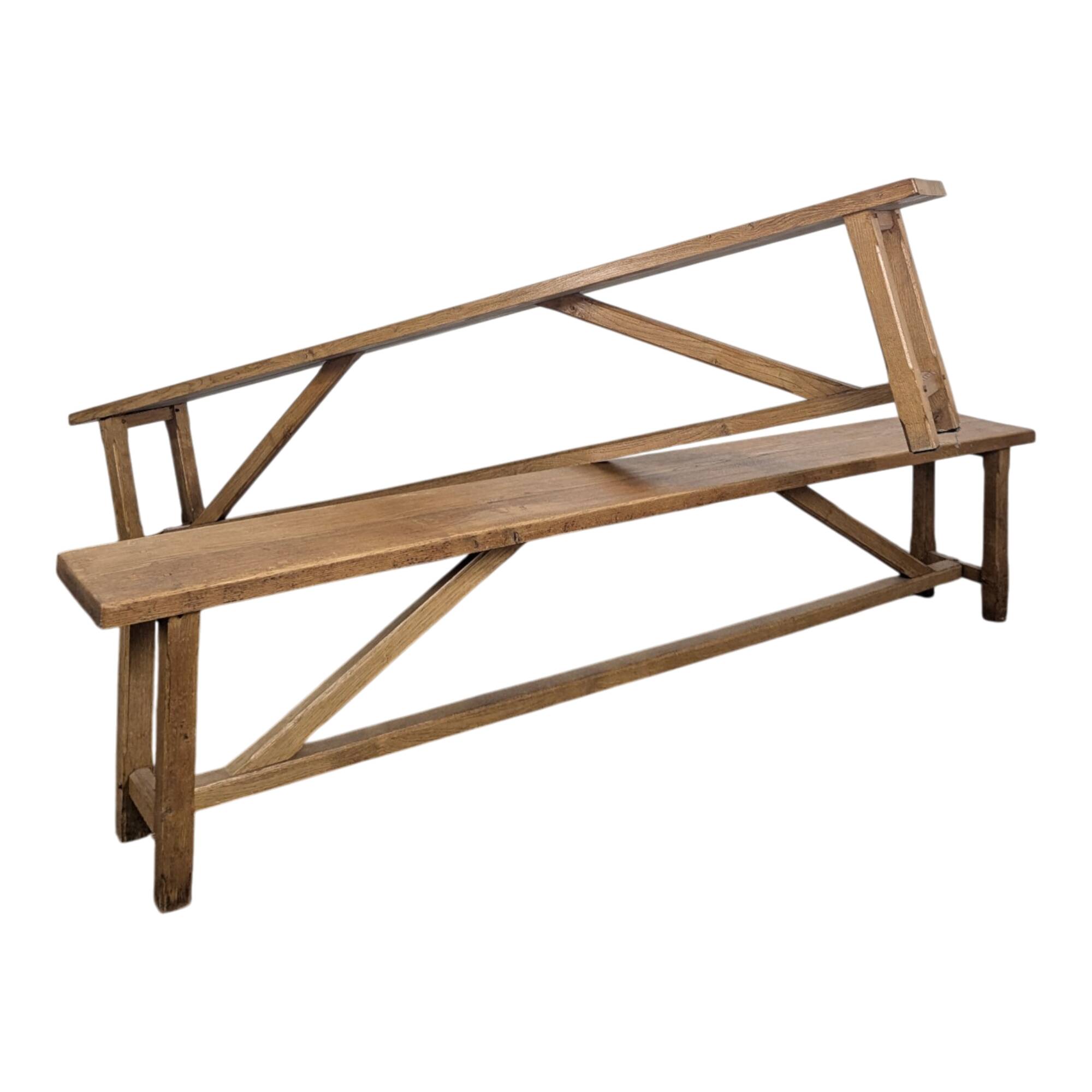 Pair of solid oak benches