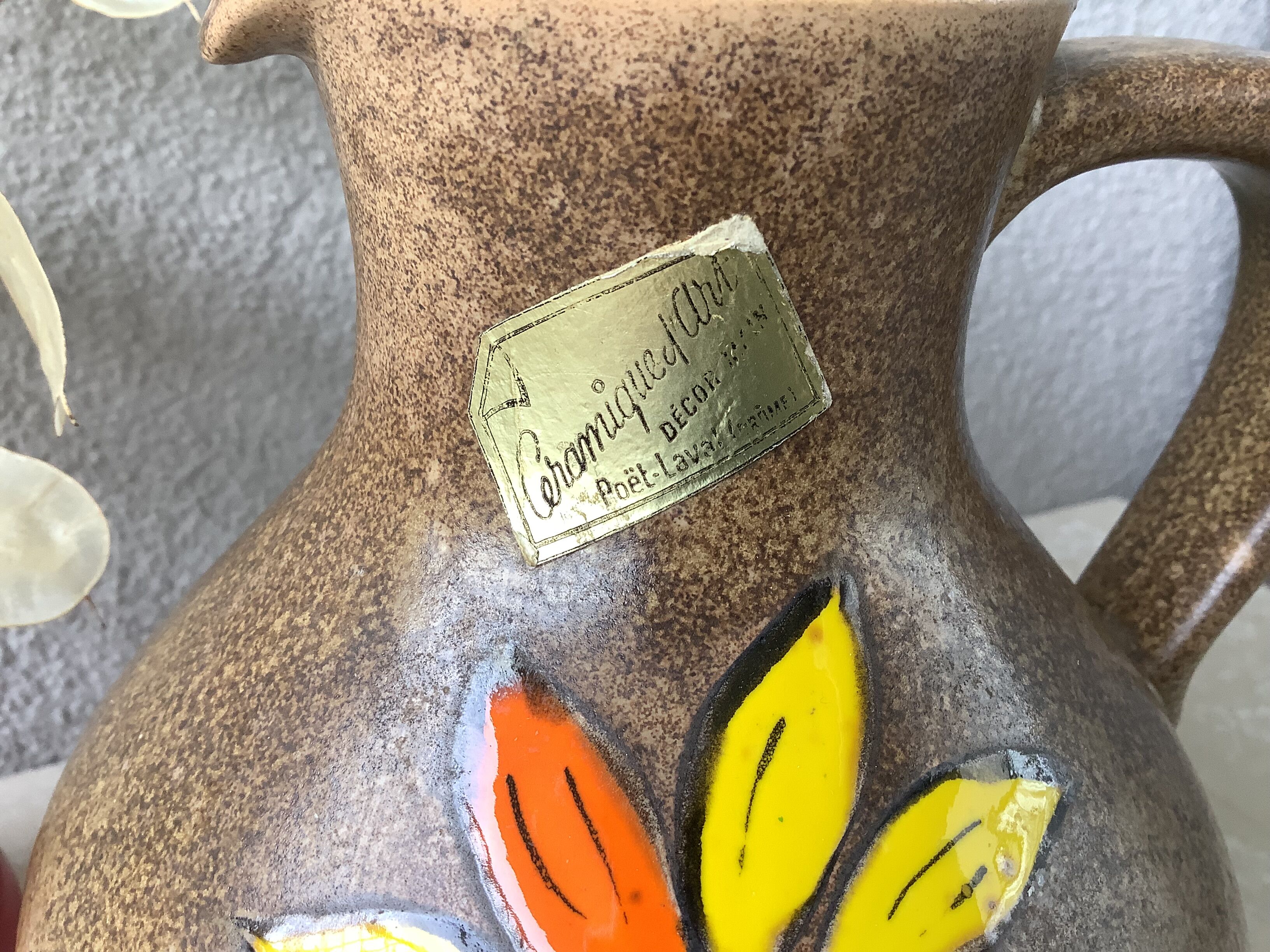 Pichet Poet Laval signed Jeanne - ceramic art